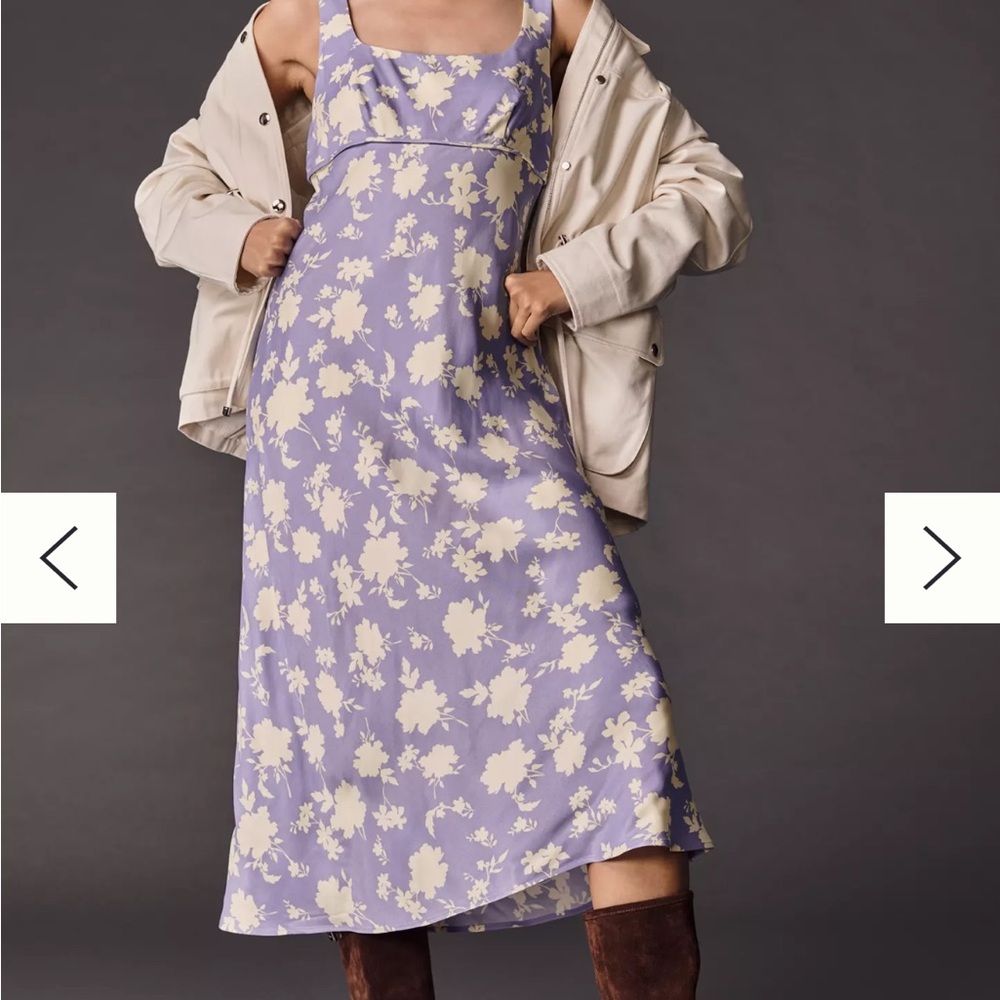 NWT Maeve Square-Neck Midi Slip Dress